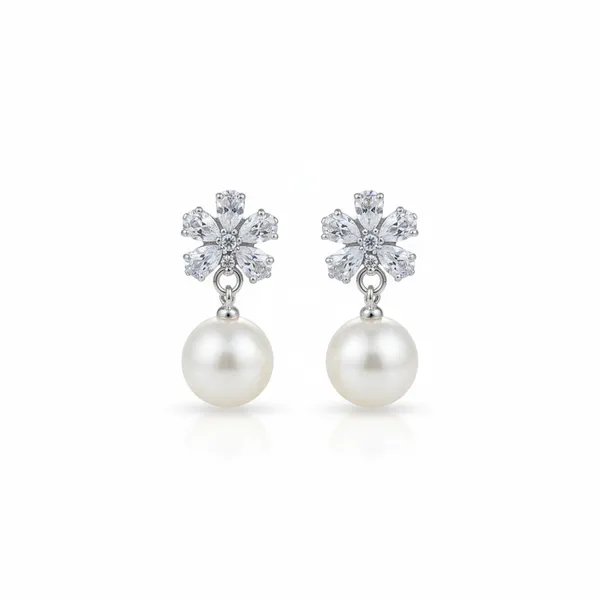 Silver_Plated_Cz_Floral_Pearl_Drop_Earrings_For_Women